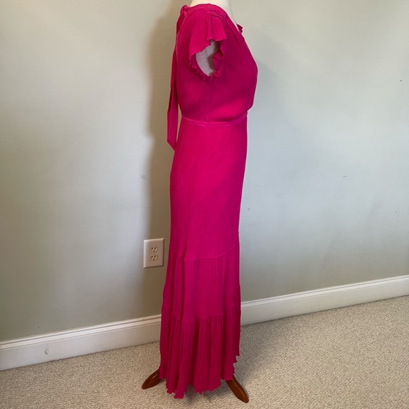 Marie Oliver Dezi Ruffle Dress in Magenta - Size 0 - Picture 9 of 12